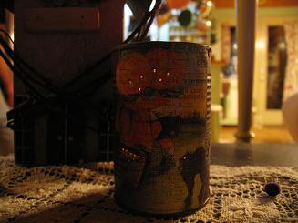 <!-- AddThis Share Buttons above via filter on get_the_excerpt -->
<div class="at-above-post-arch-page" data-url="http://www.not2crafty.com/2008/08/rusted-halloween-candle-can/" data-title="Rusted Halloween candle can"></div>

This candle can is made from an ordinary can and some scrapbook paper.Â  It’s very quick and easy. 
Materials:


one ordinary can
one sheet of scrapbook paper
glue
rust kit (I got mine at [...]<!-- AddThis Share Buttons below via filter on get_the_excerpt -->
<div class="at-below-post-arch-page" data-url="http://www.not2crafty.com/2008/08/rusted-halloween-candle-can/" data-title="Rusted Halloween candle can"></div><!-- AddThis Share Buttons generic via filter on get_the_excerpt -->
<!-- AddThis Related Posts generic via filter on get_the_excerpt -->
