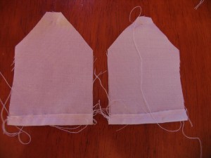 narrow hem bottom of tea bags