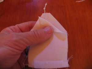 put right sides of front and back together
