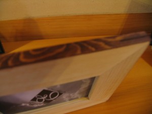 apply stain to back and edges of frame