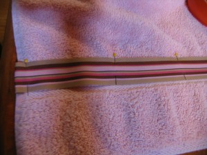 pin ribbon into place