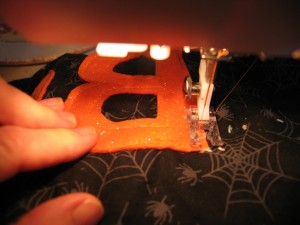 stitch letters on as shown