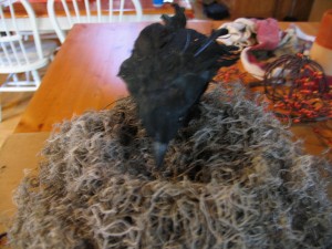 add a crow to top of pot