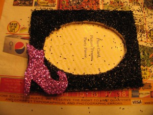 glue onto frame