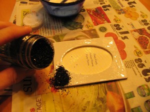 spread glitter on top