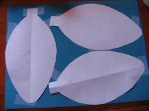 tape pattern pieces to back of glitter foam