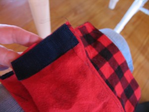 apply other velcro to the open edge before you stitch down the flap