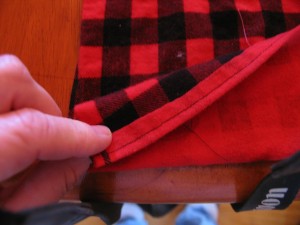 fold over  to make flap