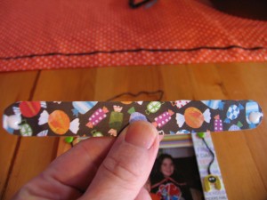 put dots of glue on each end