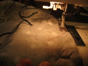stitch along edges leaving one end open