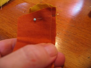 stitch middle section to top section