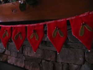 close up of velvet garland