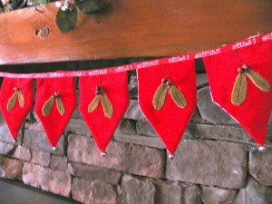 close up of velvet garland