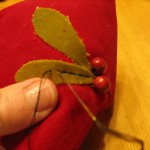 stitch along middle of each leaf as shown