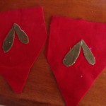 place the leaves on the velvet garland pieces as shown