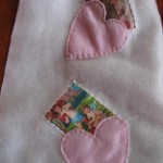 close up of post card heart pockets