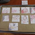 cut out pictures and punch holes in the top before baking