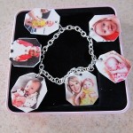 charm bracelet made with shrinky dink paper made for the printer