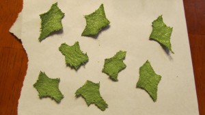 cut out leaves and paint