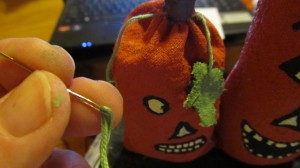 sew leaf on as shown
