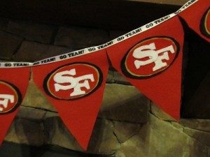 close up of 49er banner