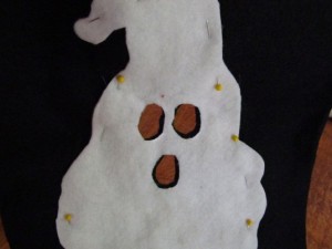 cut holes for eyes and mouth