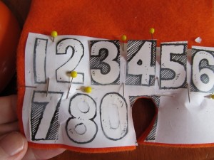 cut out numbers from felt