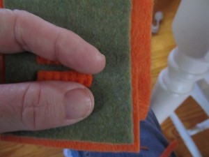 cut out the orange pockets as shown