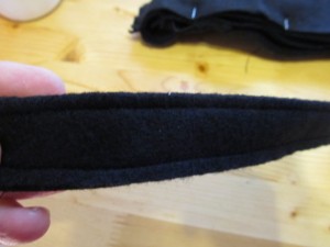 stitch along both sides of strap as shown