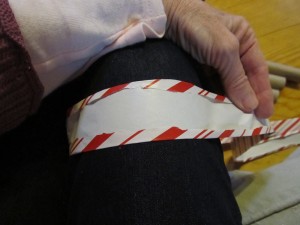 fold under a quarter inch on other side