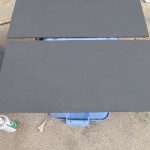 cut board to whatever size you want and then spray with chalkboard paint