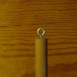 put eyelet in top of each dowel