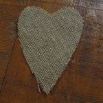 cut out burlap hearts