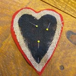 pin heart to felt