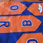 pin orange flags to blue felt