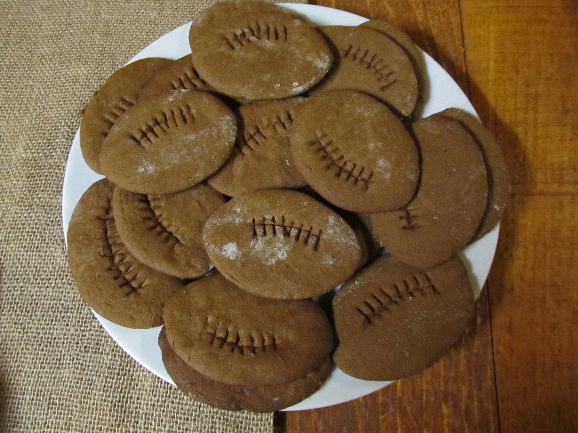 <!-- AddThis Share Buttons above via filter on get_the_excerpt -->
<div class="at-above-post-arch-page" data-url="http://www.not2crafty.com/2014/01/football-cookies-super-bowl-party/" data-title="Football cookies for Super Bowl party"></div>

These football shaped ginger cookies are so good and spicy. I found the recipe years ago in an old cookbook but have changed it over the years until the final [...]<!-- AddThis Share Buttons below via filter on get_the_excerpt -->
<div class="at-below-post-arch-page" data-url="http://www.not2crafty.com/2014/01/football-cookies-super-bowl-party/" data-title="Football cookies for Super Bowl party"></div><!-- AddThis Share Buttons generic via filter on get_the_excerpt -->
<!-- AddThis Related Posts generic via filter on get_the_excerpt -->
