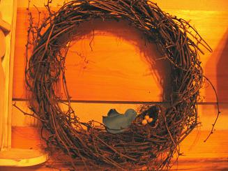<!-- AddThis Share Buttons above via filter on get_the_excerpt -->
<div class="at-above-post-cat-page" data-url="https://www.not2crafty.com/2008/05/bird-nest-wreath-with-canvas-bird/" data-title="Bird nest wreath with canvas bird."></div>

This wreath is very simple to make using a birdnest and some artificialÂ eggs.Â Â The bird is made from canvas fabric and hot glue.Â  At holidays I take out the eggs and [...]<!-- AddThis Share Buttons below via filter on get_the_excerpt -->
<div class="at-below-post-cat-page" data-url="https://www.not2crafty.com/2008/05/bird-nest-wreath-with-canvas-bird/" data-title="Bird nest wreath with canvas bird."></div><!-- AddThis Share Buttons generic via filter on get_the_excerpt -->
<!-- AddThis Related Posts generic via filter on get_the_excerpt -->

