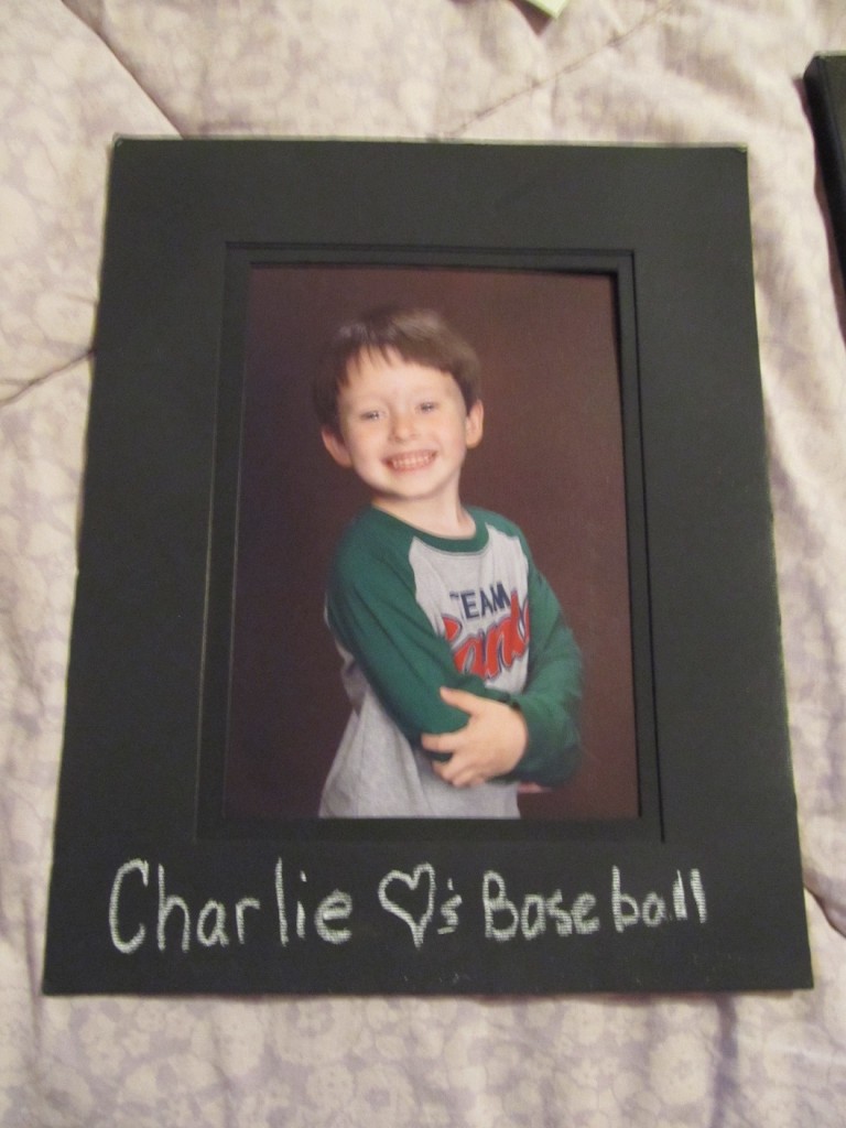 write message on matte frame with chalk